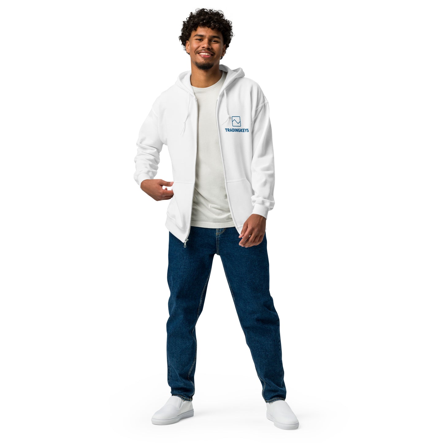 Zip Hoodie Tradingkeys White